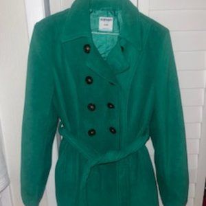 soft green button up coat